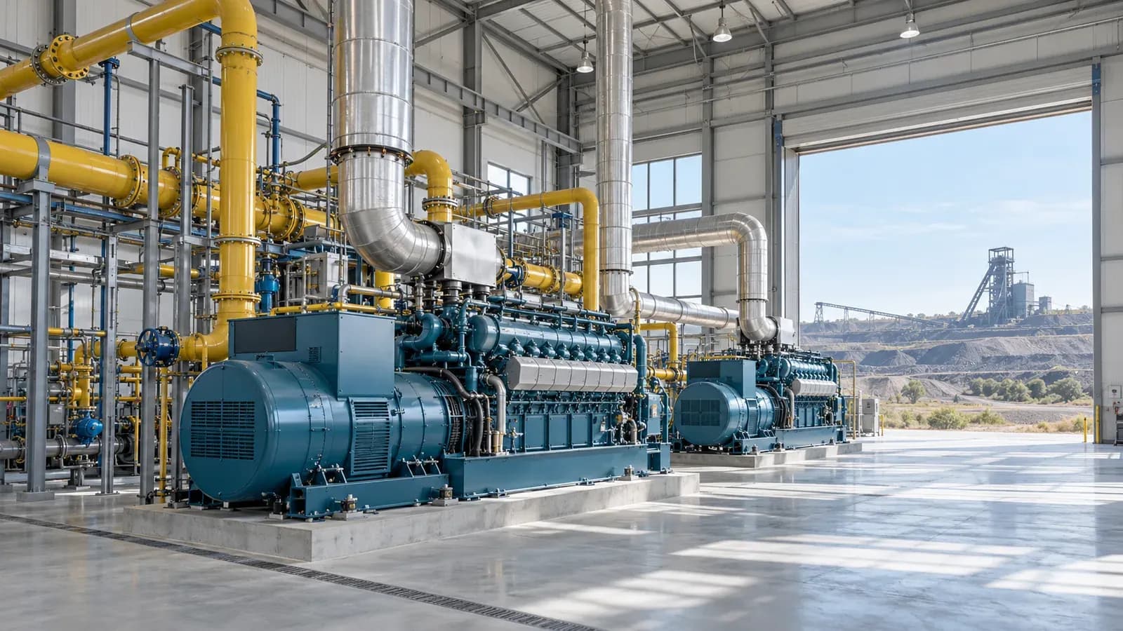 Газопоршневая электростанция на территории угольной шахты